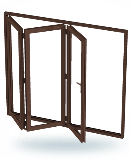 pintu jendela folding 3 panel a brown