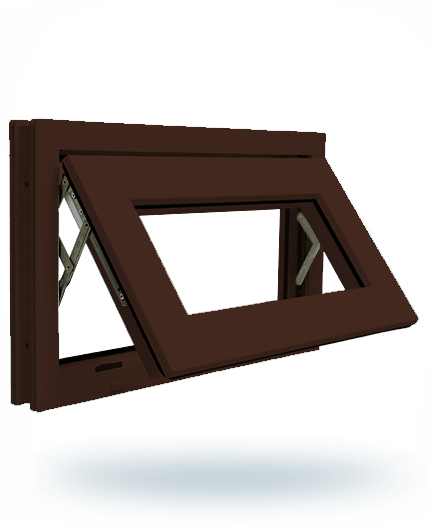 jendela jungkit upvc brown